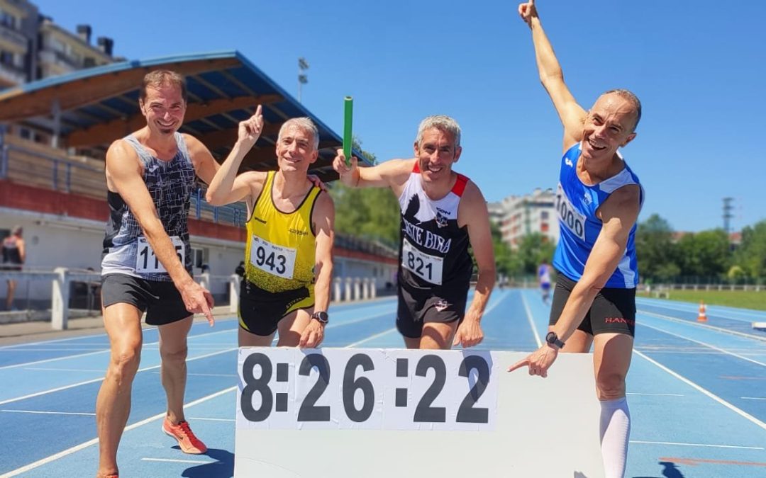 Lau euskal atletek osaturiko taldeak 4 x 800 metroko munduko errekorra hautsi du 45 urtetik gorako kategorian